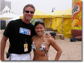 Olympic gold medalist and professional volleyball player Karch Kiraly with Dr. Karena Wu at ActiveCare Physical Therapy, highlighting sports rehabilitation, orthopedic physical therapy, injury prevention, athletic performance, and recovery.