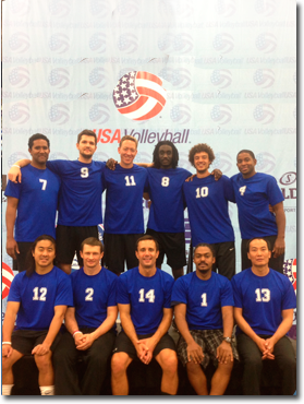 Team Creole USA Volleyball athletes, including ActiveCare Physical Therapy patient Jason Long Octave, celebrating a championship after sports rehabilitation, performance training, and injury recovery.